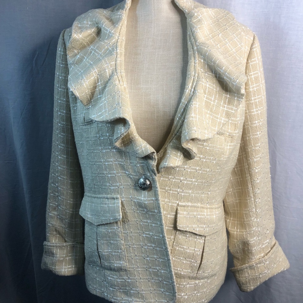 Vintage GianCarlo Ferrari Beige Blazer Womens size Large‎